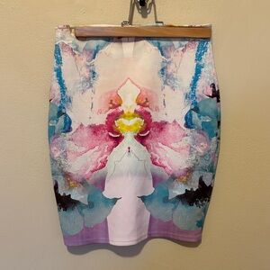 Solemio Colorful Abstract Mini Skirt